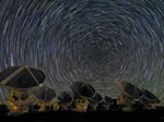 Whirling Southern Star Trails over ALMA