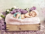 Konrad Bak: Baby sleeping in the Lilac