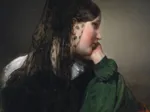 Friedrich von Amerling : Jeune Fille de Profil avec une Mantille Noire, 1887
