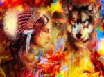 La Femme Indienne et le Loup