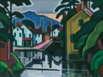 Oscar Bluemner : Old Canal Port, 1914