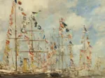 Eugène Boudin - Bassin de Yacht à Trouville, Deauville, 1895/1896