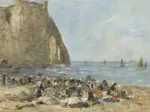 Eugène Boudin: Les Blanchisseuses de la Plage d'Etretat, 1894