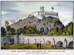 Affiche Currier & Ives : Collège Militaire de Chapultepec , 1847