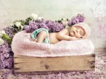 Konrad Bak: Baby sleeping in the Lilac