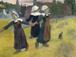 Gauguin Paul : Danse Bretonne des Filles à Pont Aven, 1888