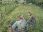 Camille Pissarro : Jeunes Paysannes se Reposant dans les Champs Près de Pontoise, 1882