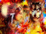 La Femme Indienne et le Loup
