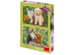 2 Puzzles - Chien et Chat dans le Jardin