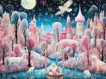 Village de Noël en Rose