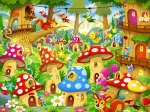 Gnomes in Mushroom Homes