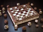 Puzzle 3D en Bois - Jeux d'échecs, de Dames et du Mathématicien