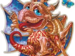Puzzle en Bois - Le Dragon et le Papillon