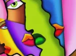 Visages Abstraits Colorés