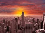 Sunset Over New York Skyline