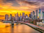 L'horizon de la Ville de New York au Crépuscule