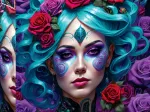Gothic Flowers Portrait