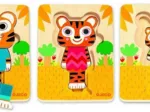 Puzzle en Bois 3 niveaux. Tigre