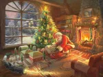 Thomas Kinkade - Le Père Noël est là!