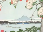 Puzzle en Bois Découpé à la Main - Hiroshige : Pommiers En Fleurs