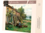 Puzzle en Bois Découpé à la Main - Café Dans Le Jardin
