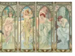 Puzzle en Bois Découpé à la Main - Alfons Mucha - Les Heures Du Jour