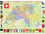 Puzzle en Bois Découpé à la Main - Carte De La Suisse