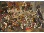 Puzzle en Bois Découpé à la Main - Brueghel Pieter L'Ancien : Le Combat De Carnaval
