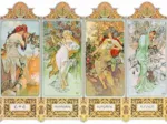 Puzzle en Bois Découpé à la Main - Mucha Alfons : Les Quatre Saisons
