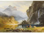 Puzzle en Bois Découpé à la Main - Bierstadt, Pêche Indienne