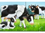 9 Puzzles - Tierfamilien auf dem Bauernhof