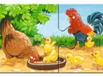 9 Puzzles - Tierfamilien auf dem Bauernhof