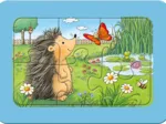 Puzzle Cadre - Petits Animaux du Jardin (3x6 Pièces)