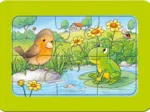 Puzzle Cadre - Petits Animaux du Jardin (3x6 Pièces)