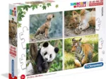 4 Puzzles Evolutifs - Animaux Sauvages  (20,60,100,180 Pièces)