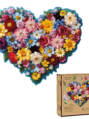 Produit Puzzle en Bois - Coeur floral Image