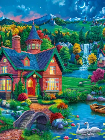 Produit Maison Colorée près du Lac Image