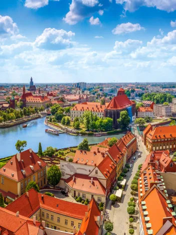 Produit Vue Aérienne de Wroclaw, Pologne Image