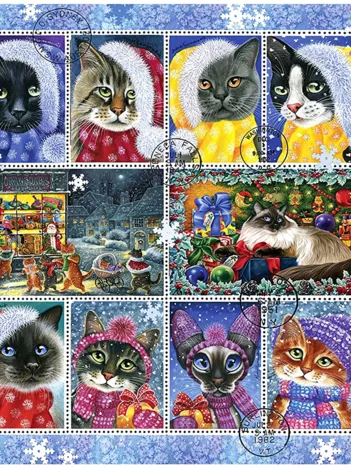 Produit Christmas Cat Stamp Collection Image