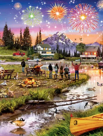 Produit Art Gallery - Feux D'Artifice Sur La Montagne Image