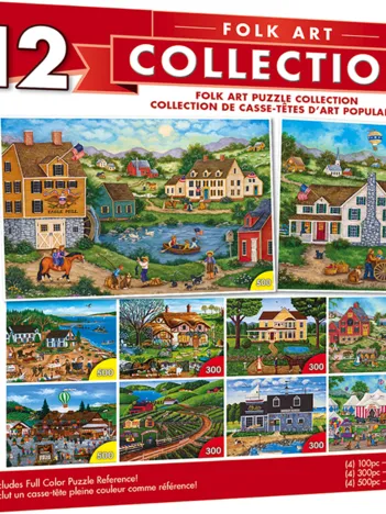 Produit 12 Puzzles - Folk Art Image