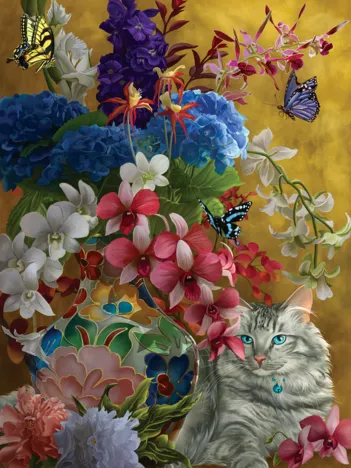 Produit Nene Thomas - Gilded Cats and Flowers Image