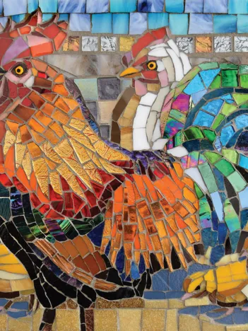 Produit Stained Glass Chickens Image