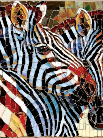 Produit Stained Glass Zebras Image