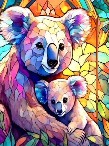 Produit Stained Glass Zoo - Koalas Image