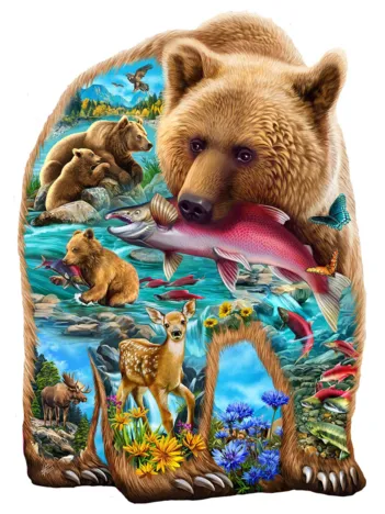Produit Un Ours Dans Les Bois - Puzzle Forme Image