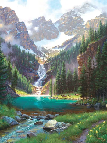 Produit Mark Keathley - Elk at the Waterfall Image