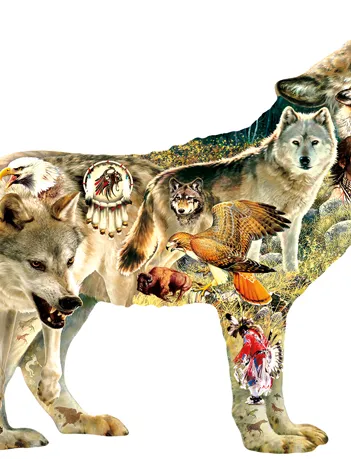 Produit Greg Giordano - Native American Wolf Image