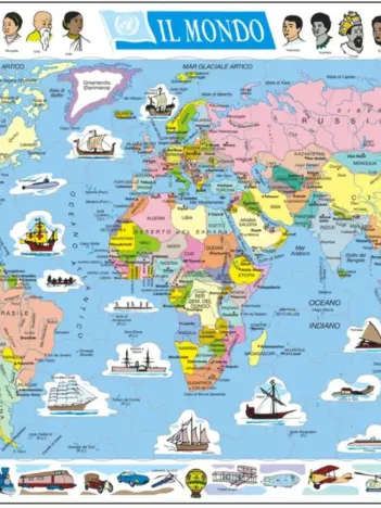 Produit Puzzle Cadre - Carte Politique du Monde (Italien) Image