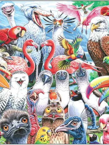 Produit Puzzle Cadre - De joyeux oiseaux du monde entier Image